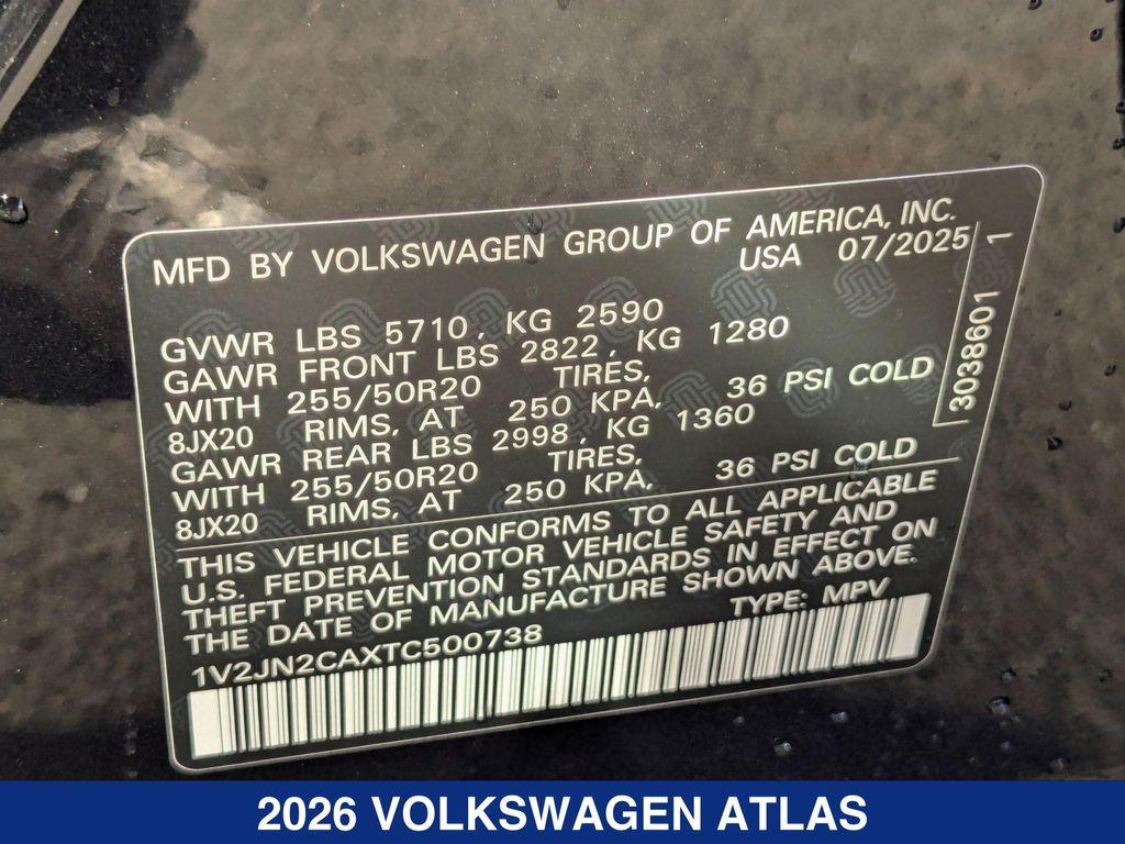 new 2026 Volkswagen Atlas car, priced at $47,603