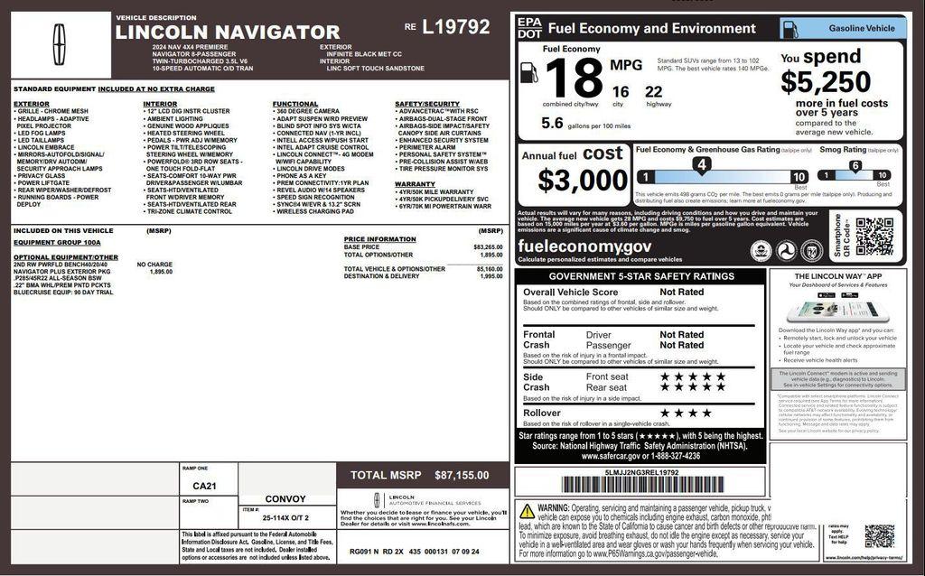 used 2024 Lincoln Navigator car, priced at $67,000