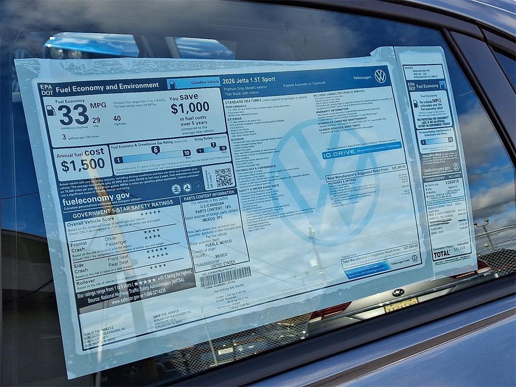 new 2026 Volkswagen Jetta car, priced at $27,669