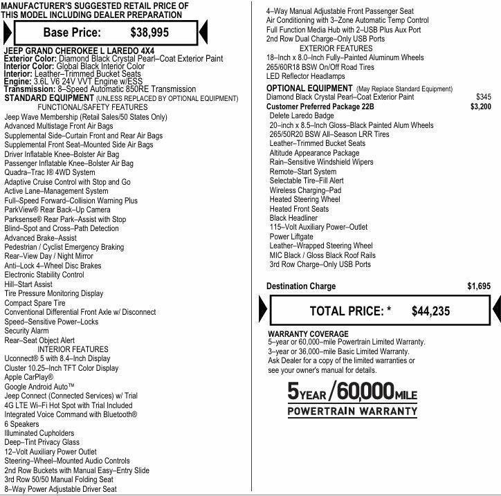 used 2021 Jeep Grand Cherokee L car, priced at $30,995