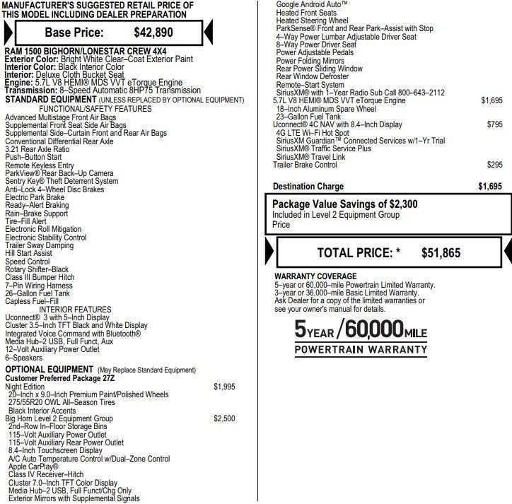 used 2020 Ram 1500 car, priced at $33,995