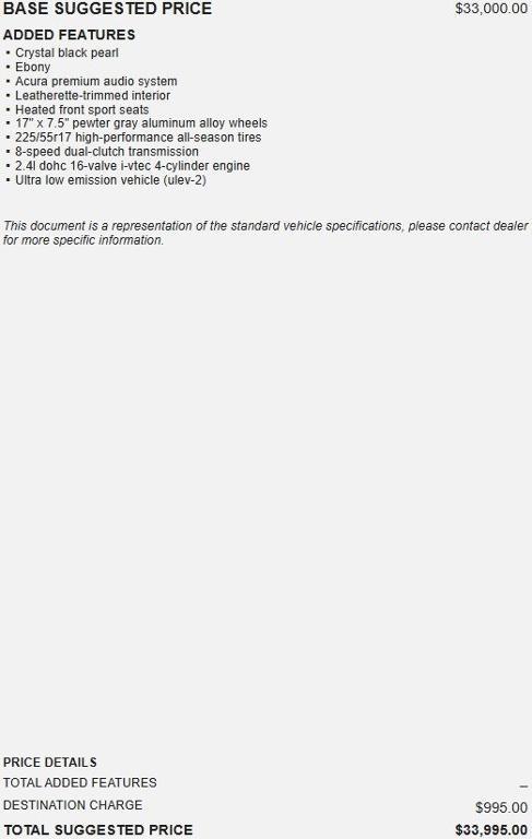 used 2019 Acura TLX car, priced at $20,995