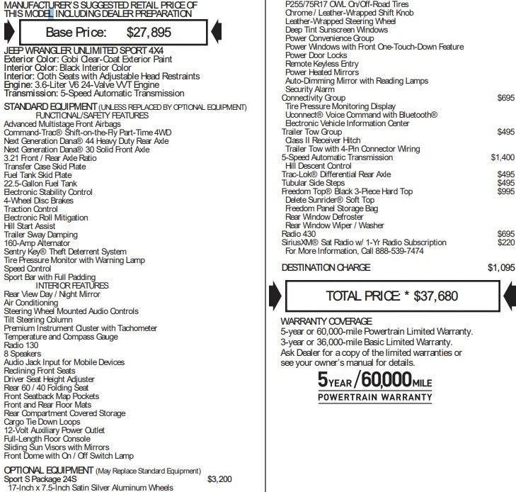 used 2017 Jeep Wrangler Unlimited car, priced at $19,995