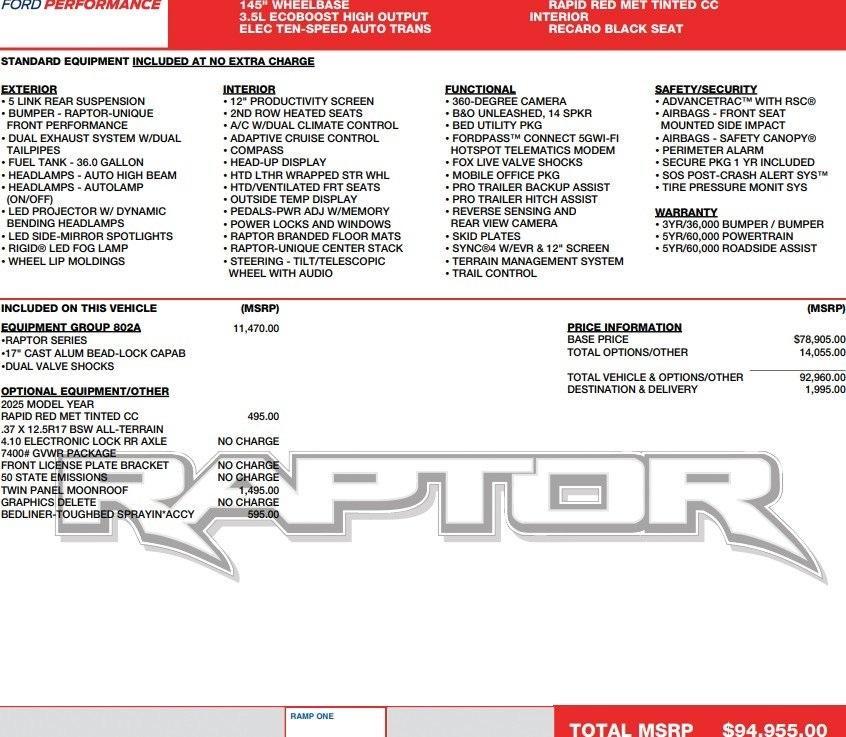 used 2025 Ford F-150 car, priced at $77,995