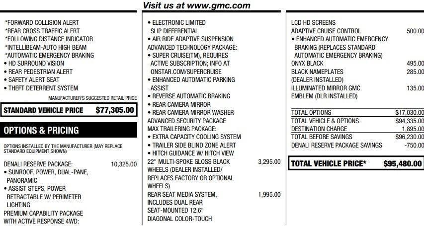 used 2023 GMC Yukon car, priced at $73,995