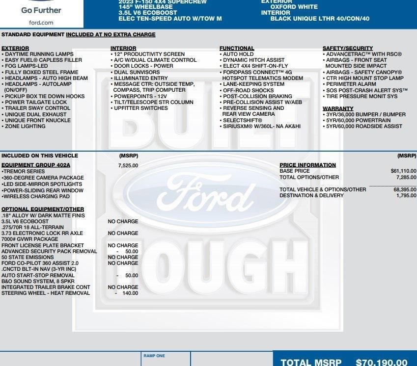 used 2023 Ford F-150 car, priced at $41,995