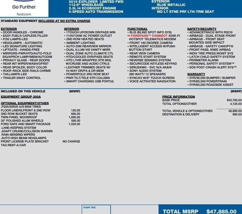 used 2019 Ford Explorer car, priced at $18,995