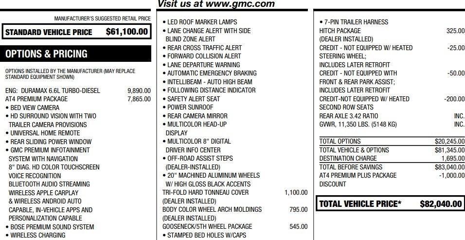 used 2022 GMC Sierra 2500 car, priced at $63,995