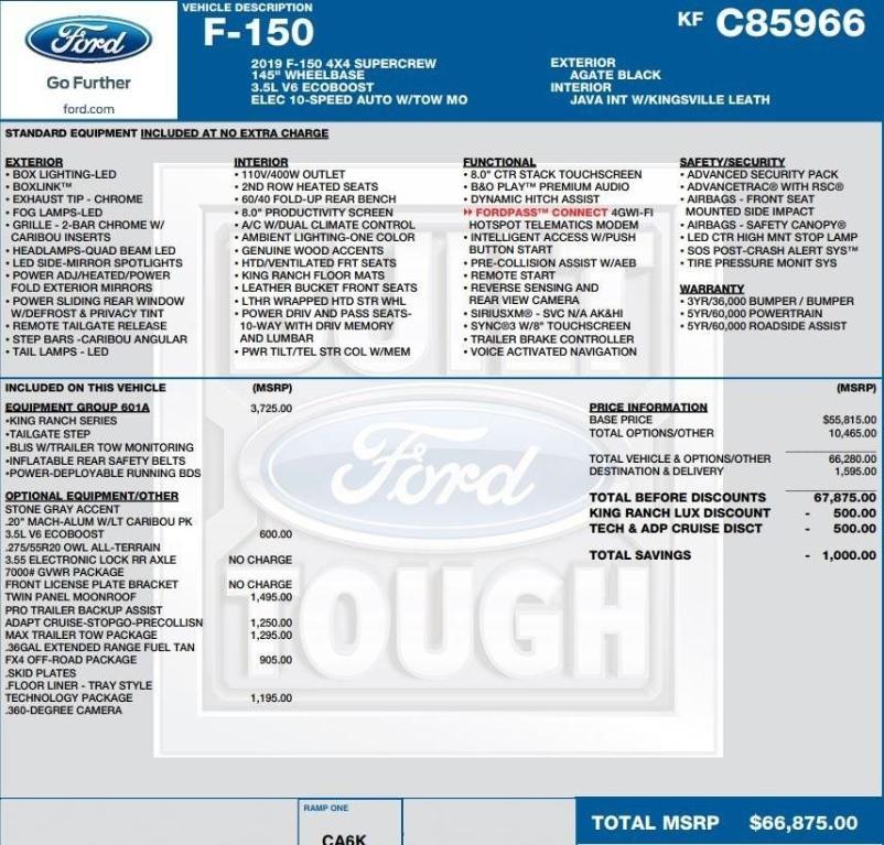 used 2019 Ford F-150 car, priced at $34,995