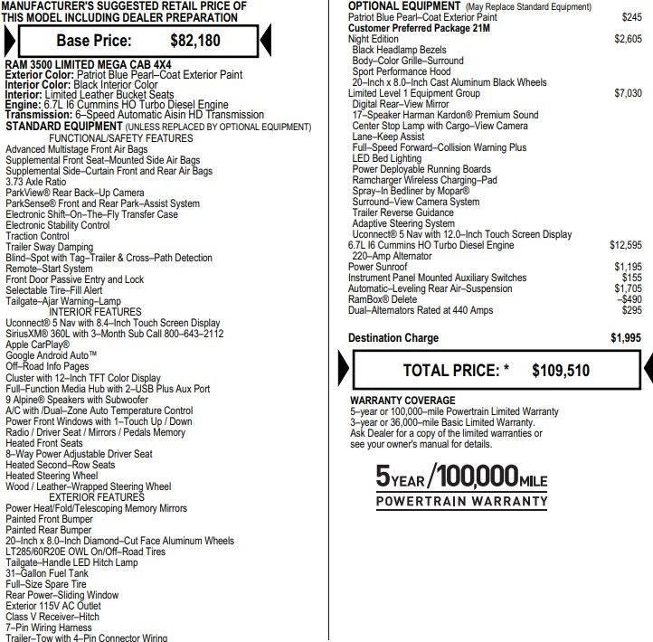 used 2024 Ram 3500 car, priced at $91,995