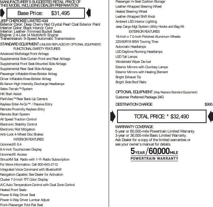 used 2017 Jeep Cherokee car, priced at $12,495