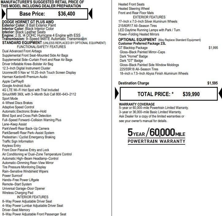 used 2024 Dodge Hornet car, priced at $24,995