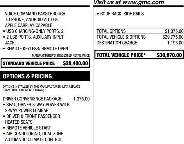 used 2020 GMC Terrain car, priced at $14,995