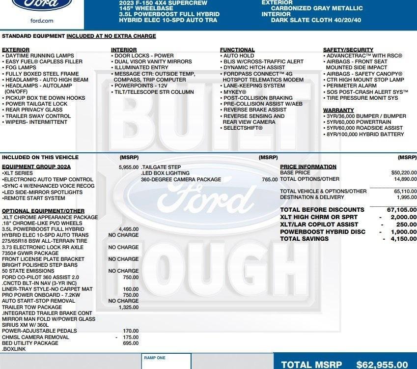 used 2023 Ford F-150 car, priced at $39,995