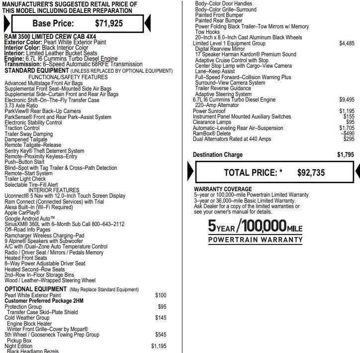 used 2022 Ram 3500 car, priced at $63,495