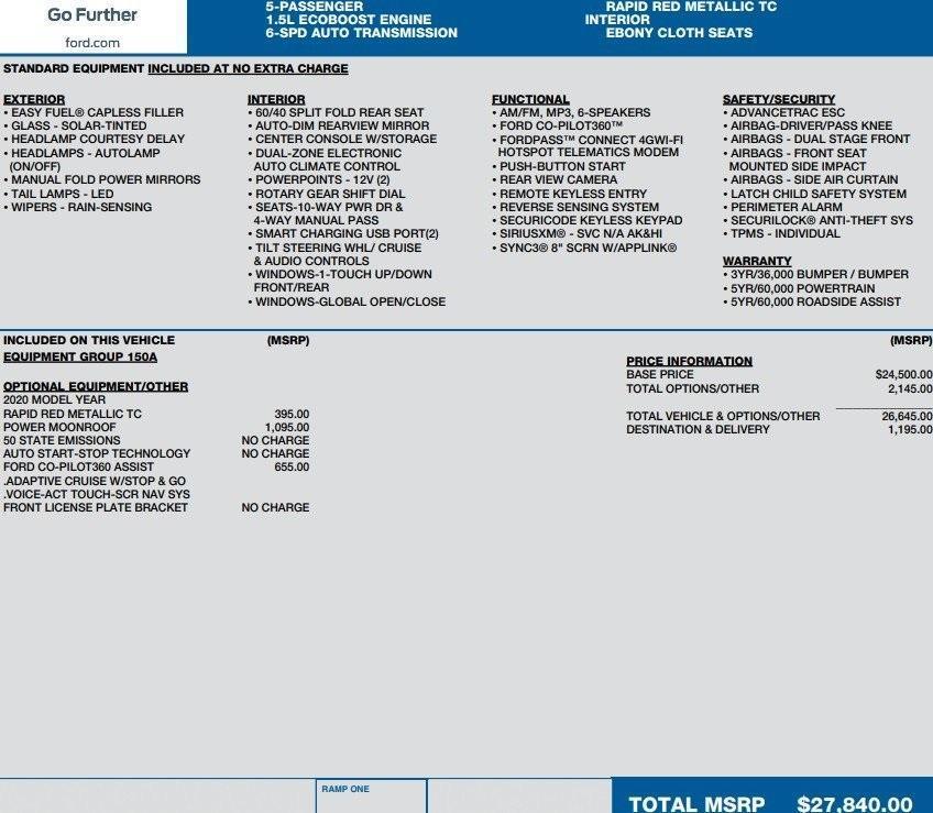 used 2020 Ford Fusion car, priced at $14,995