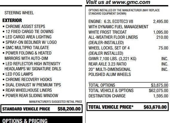 used 2020 GMC Sierra 1500 car, priced at $44,995