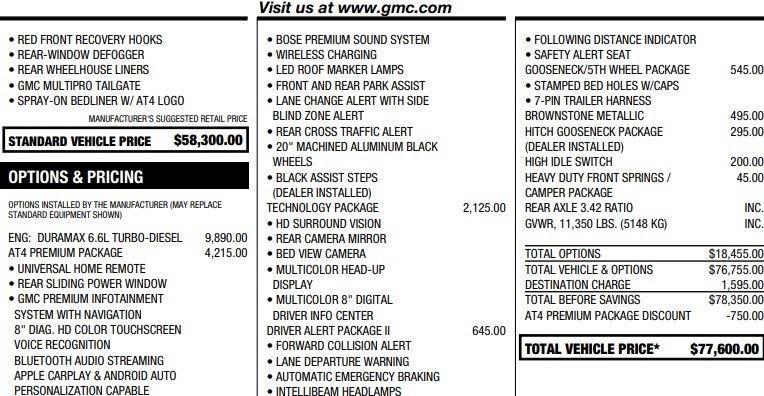 used 2020 GMC Sierra 2500 car, priced at $58,995