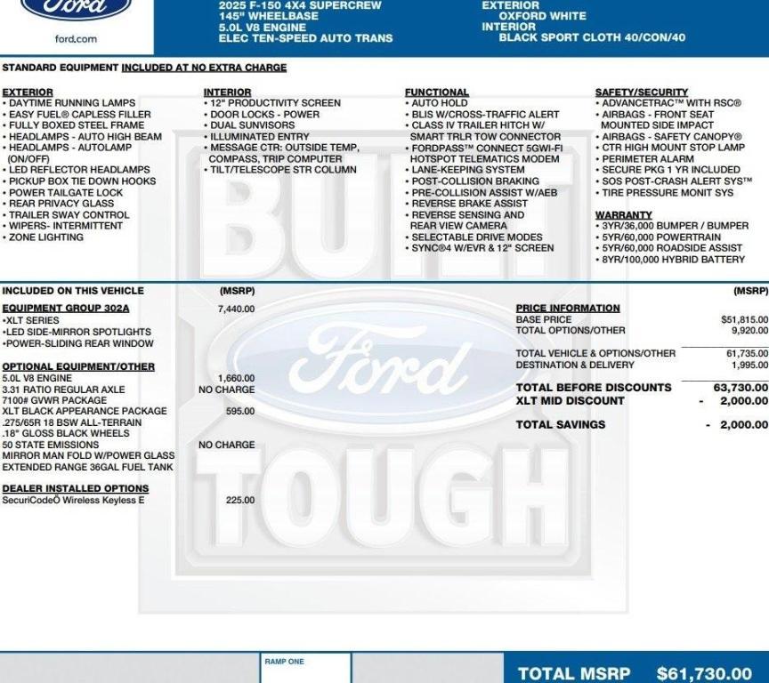 used 2025 Ford F-150 car, priced at $50,995