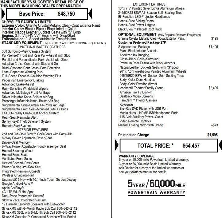 used 2022 Chrysler Pacifica car, priced at $25,995