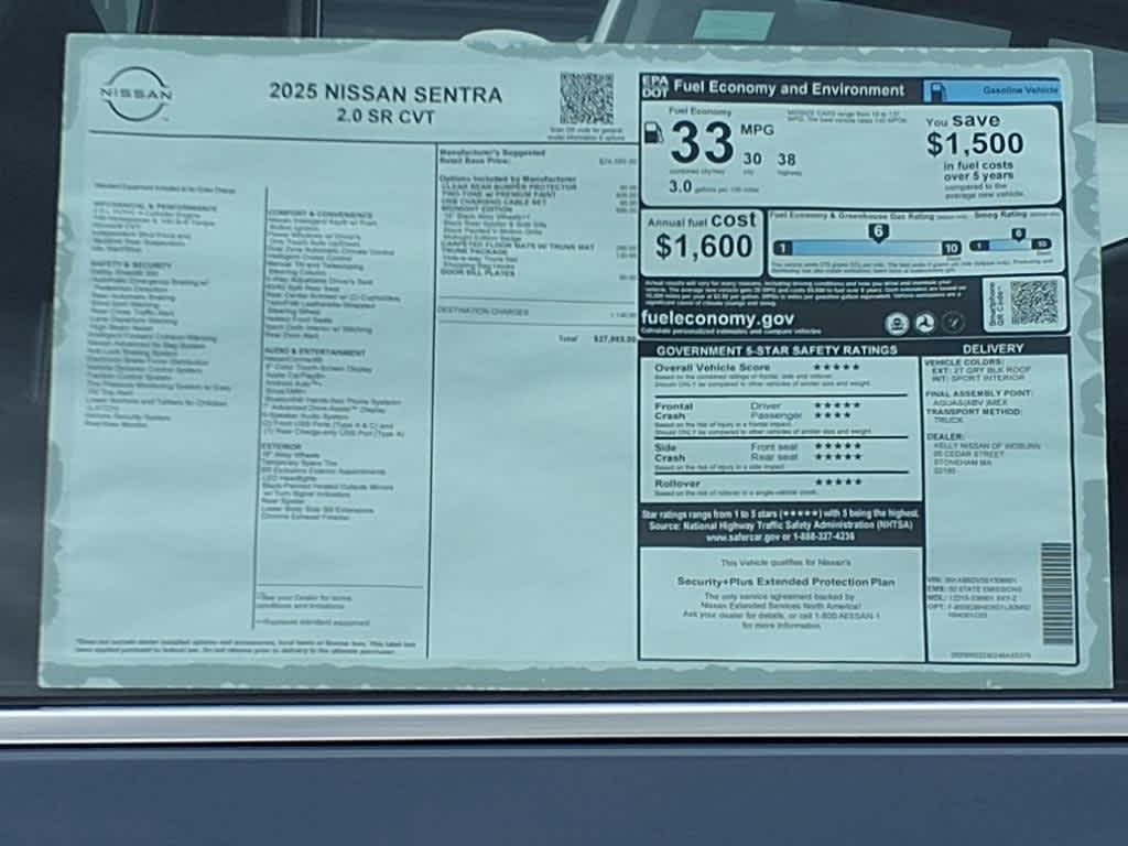 new 2025 Nissan Sentra car, priced at $26,385