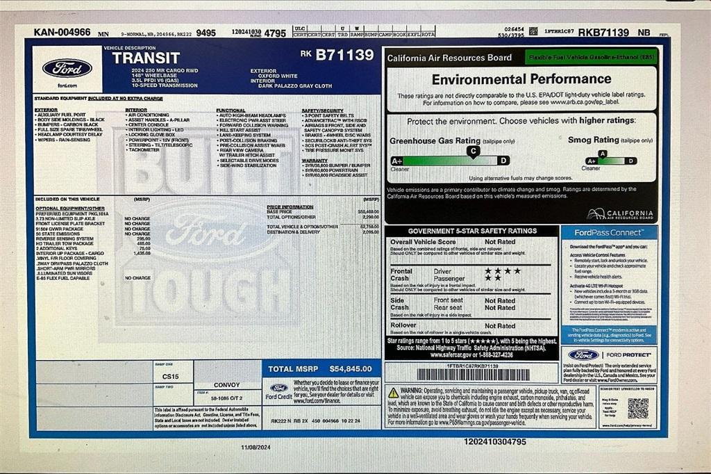 new 2024 Ford Transit-250 car, priced at $52,345