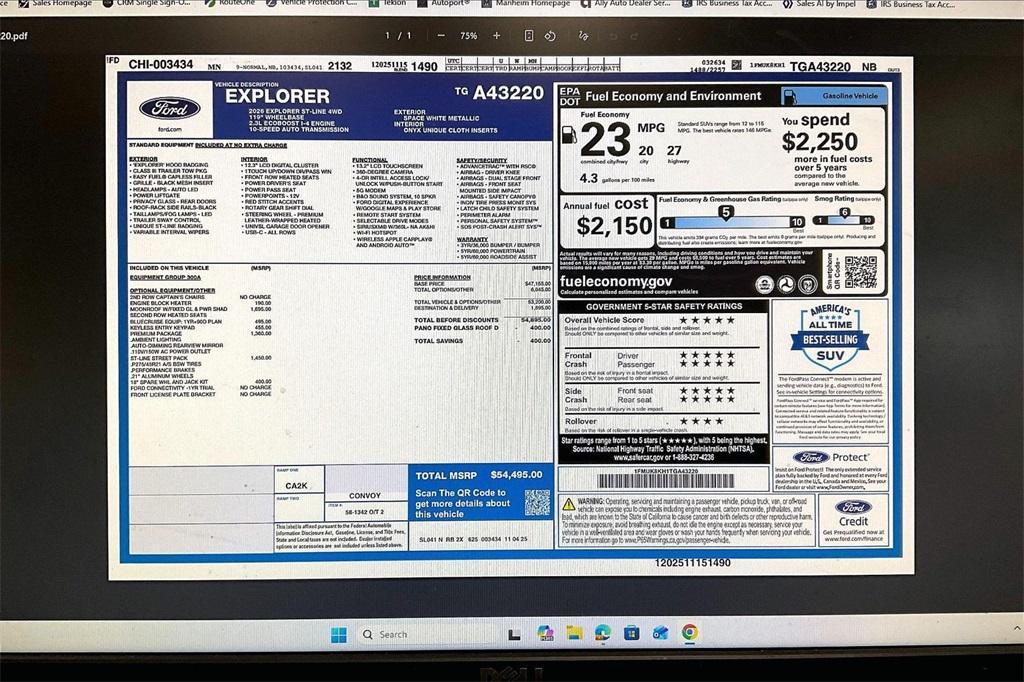 new 2026 Ford Explorer car, priced at $49,363