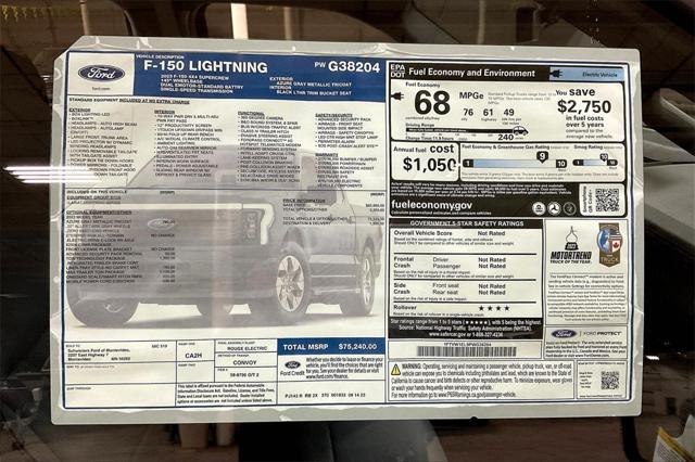 new 2023 Ford F-150 Lightning car, priced at $66,740