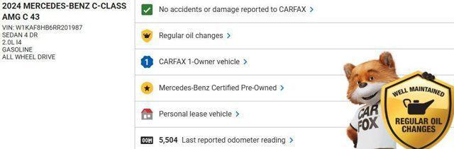 used 2024 Mercedes-Benz AMG C 43 car, priced at $55,596