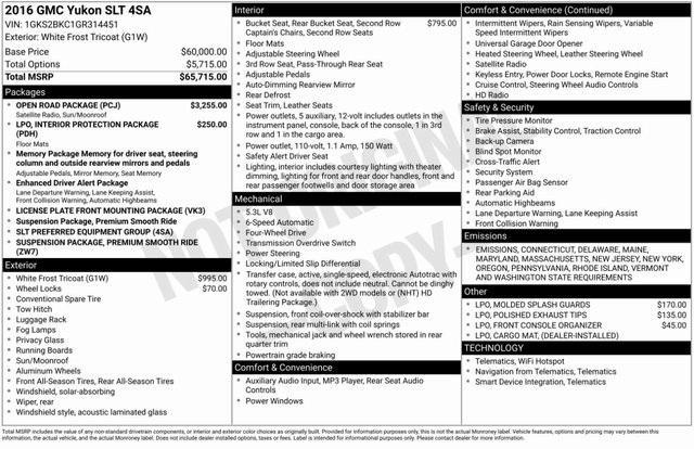 used 2016 GMC Yukon car, priced at $18,500