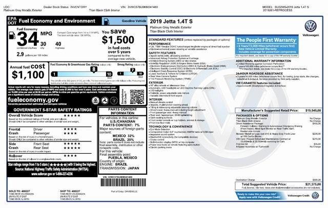 used 2019 Volkswagen Jetta car, priced at $14,995