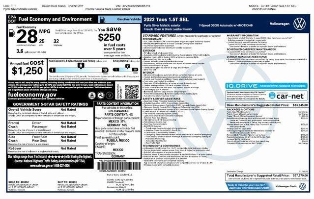 used 2022 Volkswagen Taos car, priced at $20,950