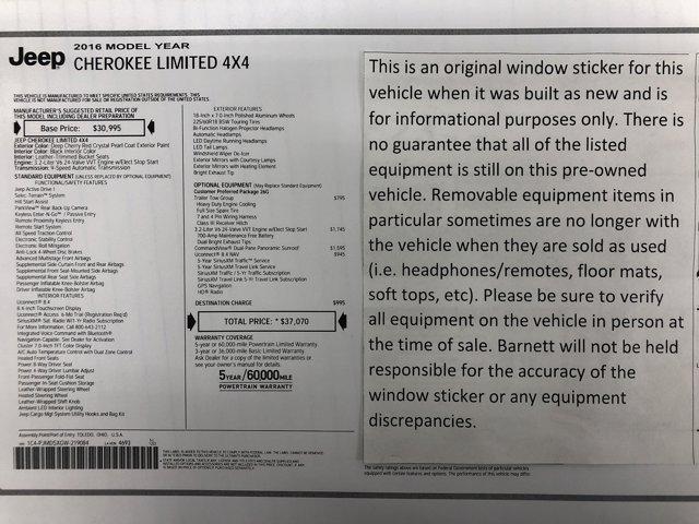 used 2016 Jeep Cherokee car, priced at $14,988