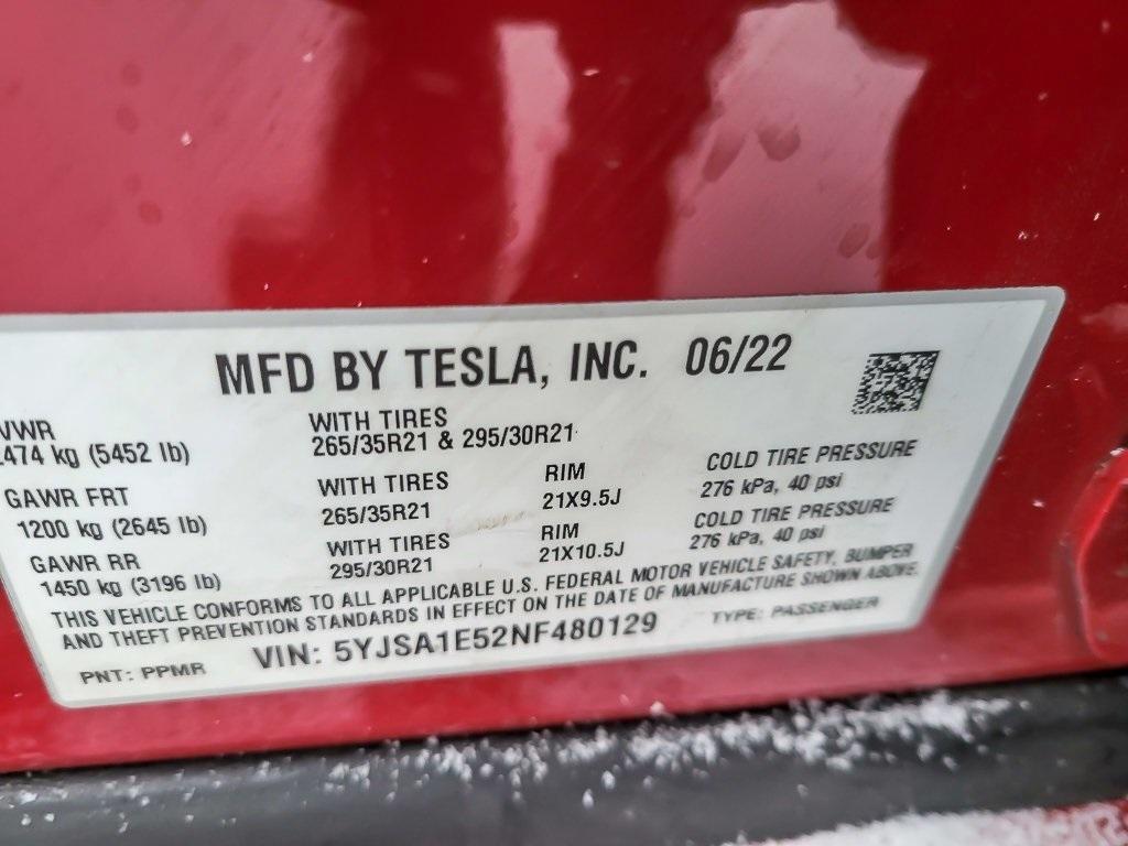 used 2022 Tesla Model S car, priced at $45,089