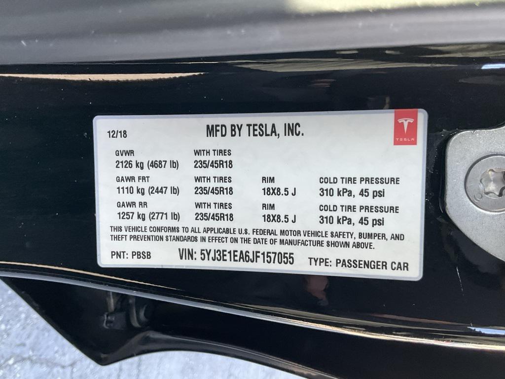 used 2018 Tesla Model 3 car, priced at $13,800