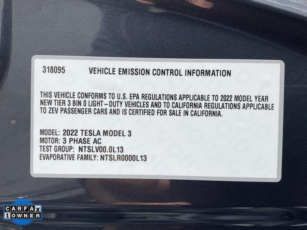 used 2022 Tesla Model 3 car, priced at $18,998