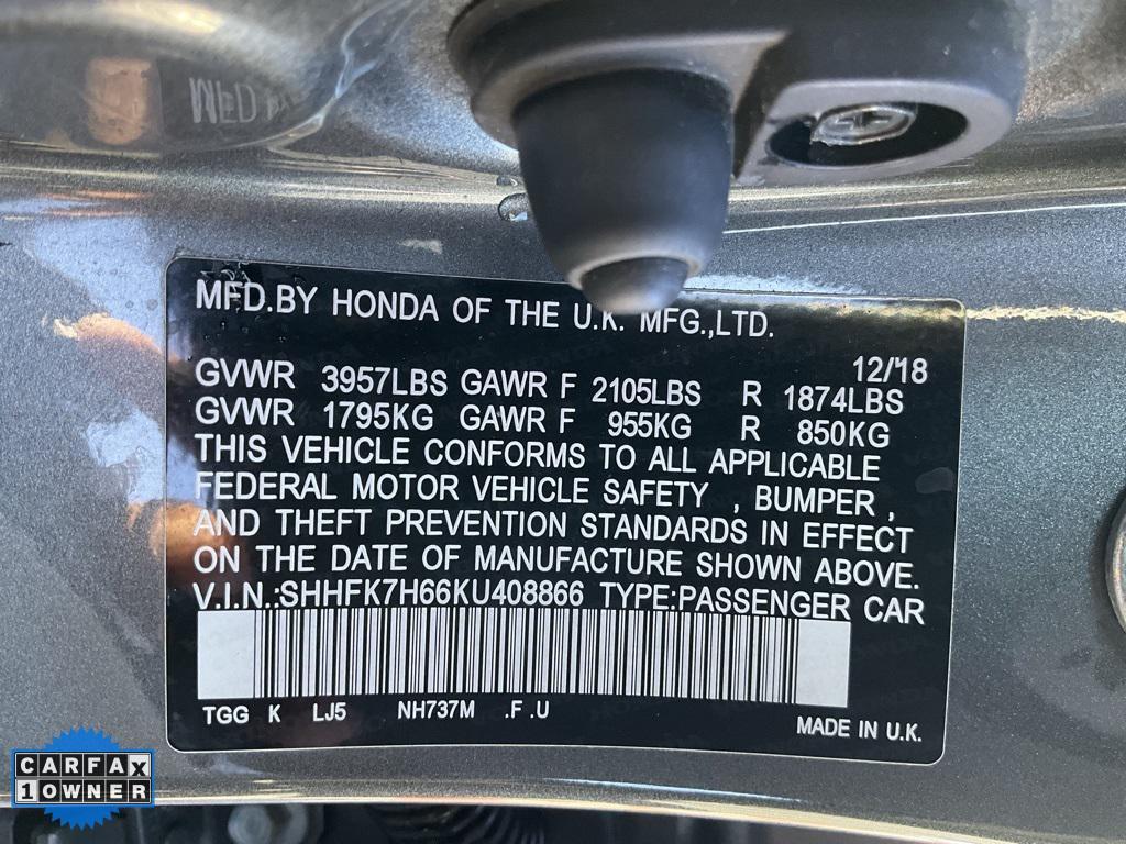 used 2019 Honda Civic car, priced at $20,500