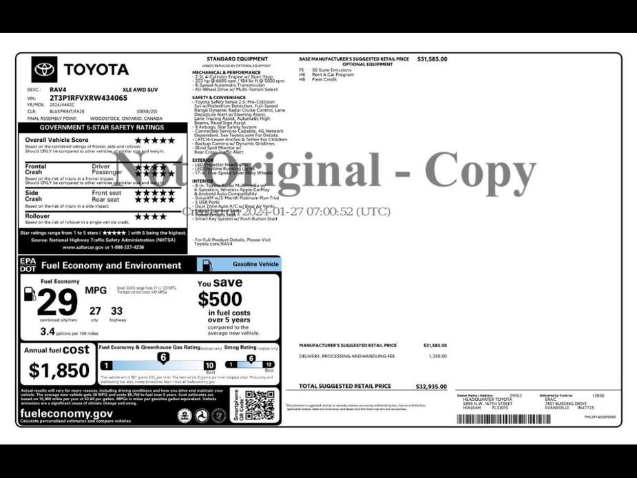 used 2024 Toyota RAV4 car, priced at $30,900