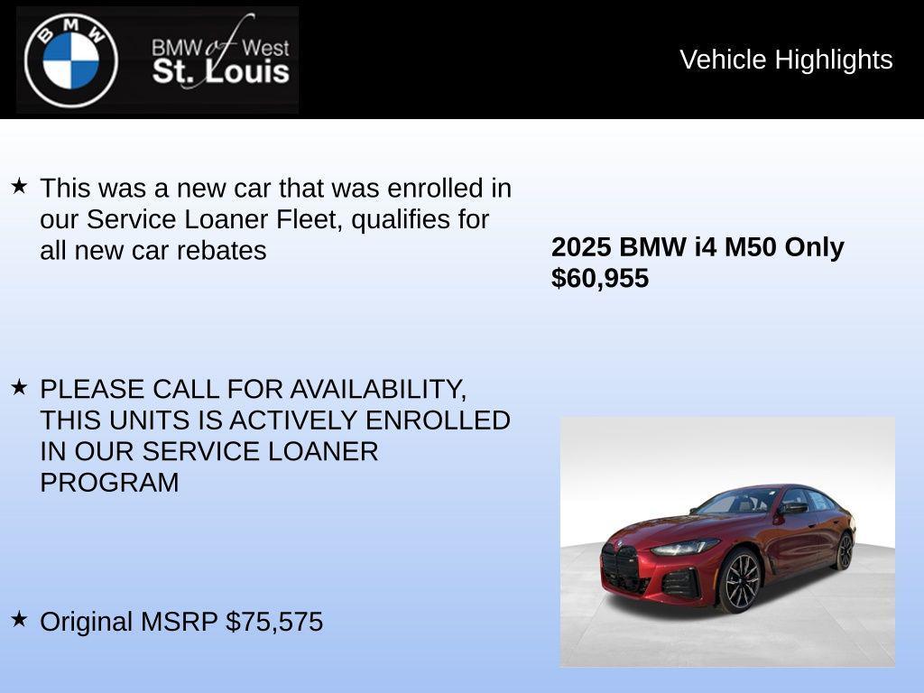 used 2025 BMW i4 Gran Coupe car, priced at $60,955