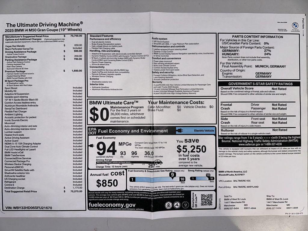 used 2025 BMW i4 Gran Coupe car, priced at $60,955