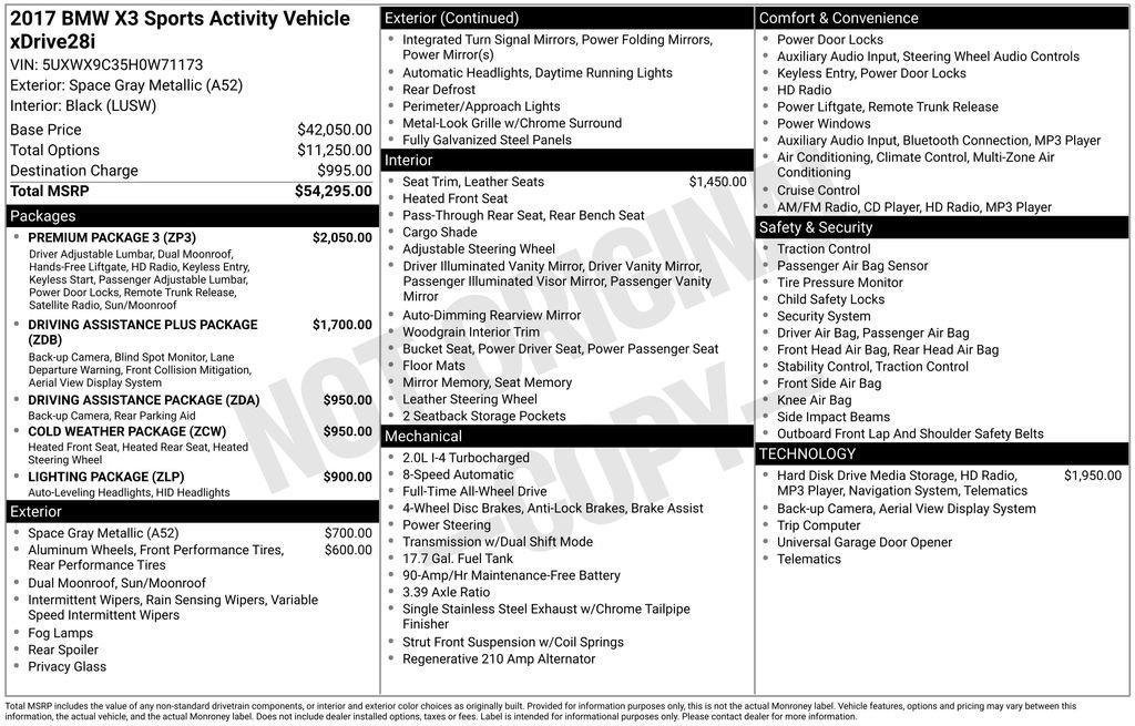 used 2017 BMW X3 car, priced at $12,855