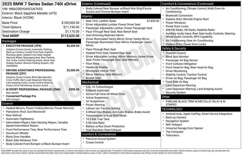 used 2025 BMW 740 car, priced at $90,545
