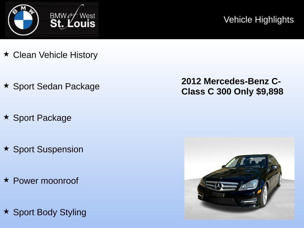 used 2012 Mercedes-Benz C-Class car, priced at $9,898