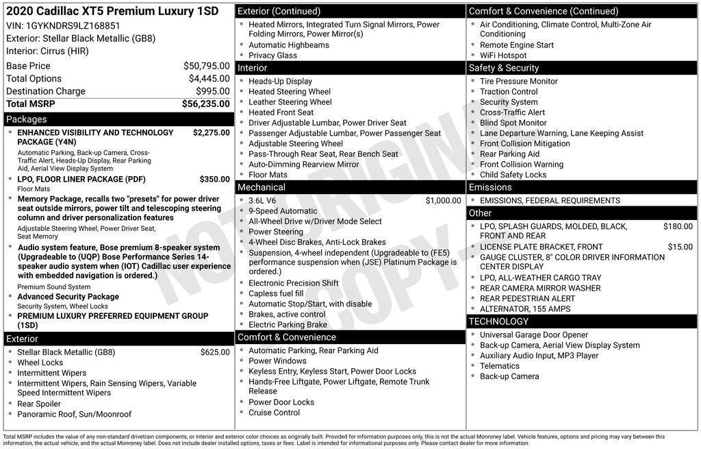 used 2020 Cadillac XT5 car, priced at $25,897