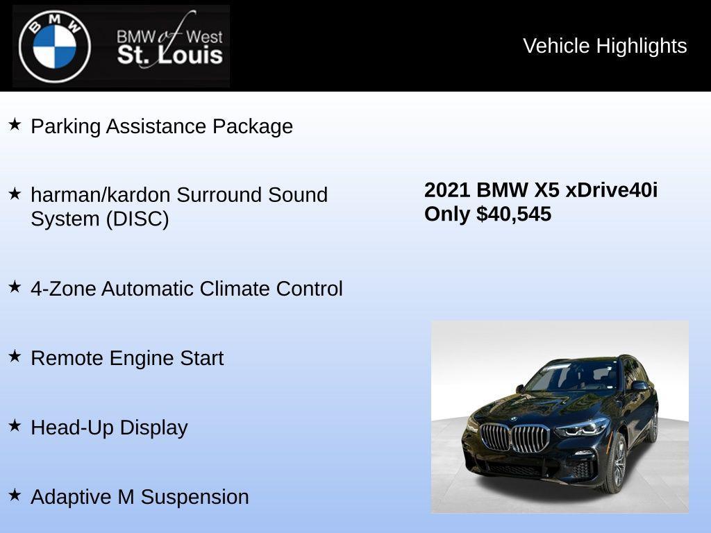 used 2021 BMW X5 car, priced at $40,545