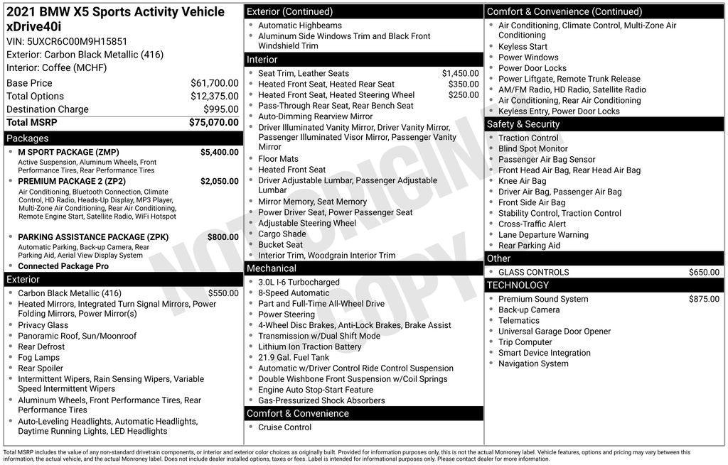 used 2021 BMW X5 car, priced at $40,545