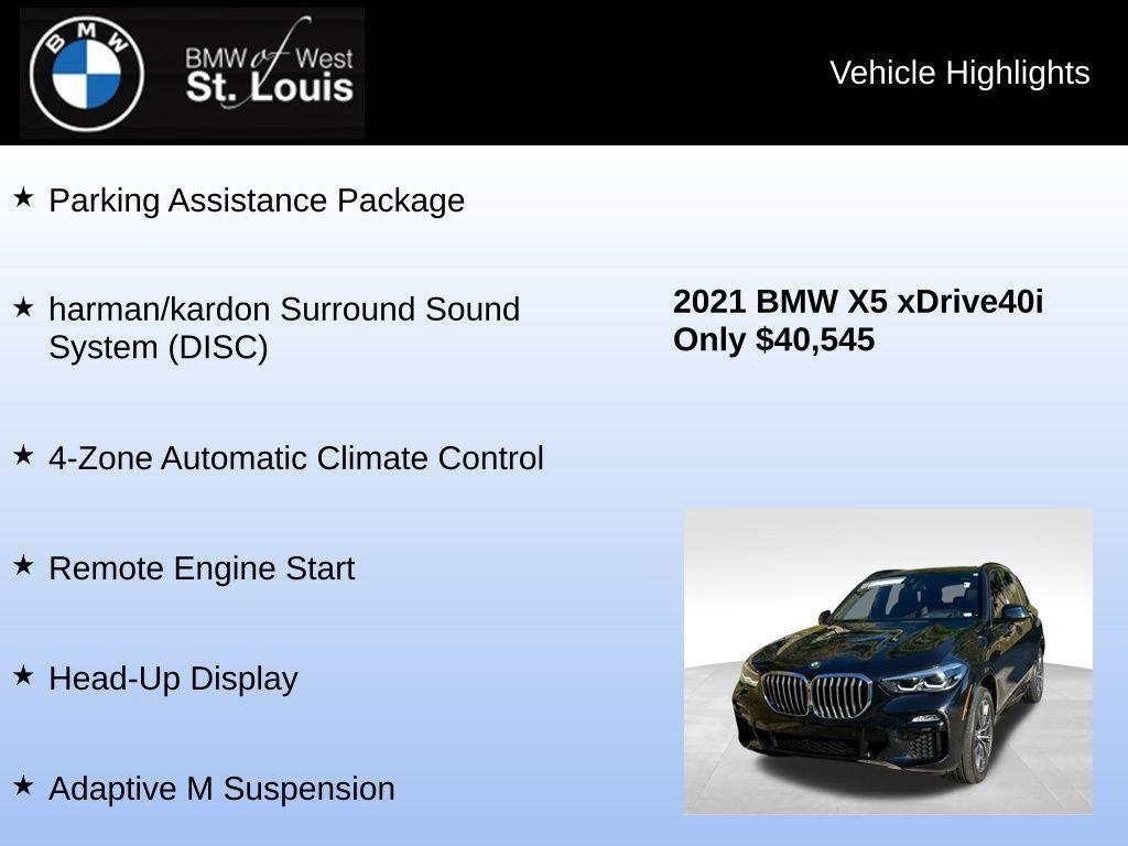 used 2021 BMW X5 car, priced at $40,545