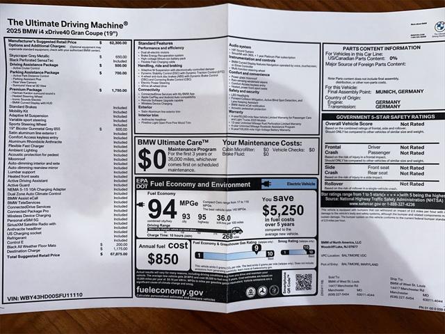 new 2025 BMW i4 Gran Coupe car, priced at $67,875