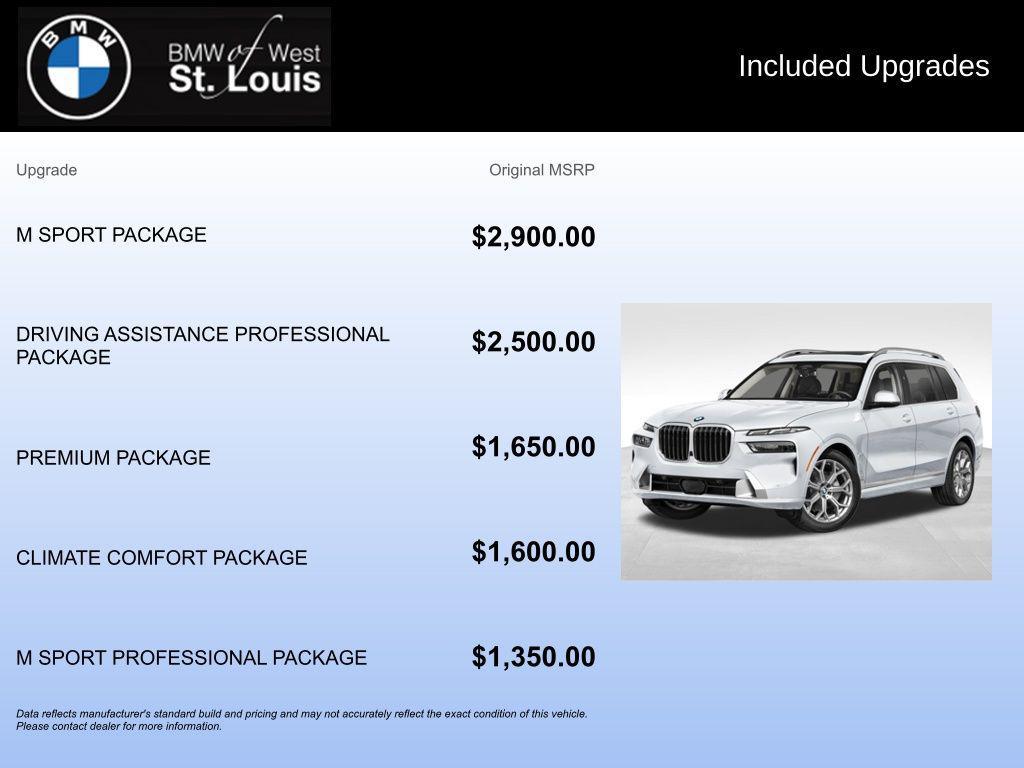 new 2026 BMW X7 car, priced at $100,585