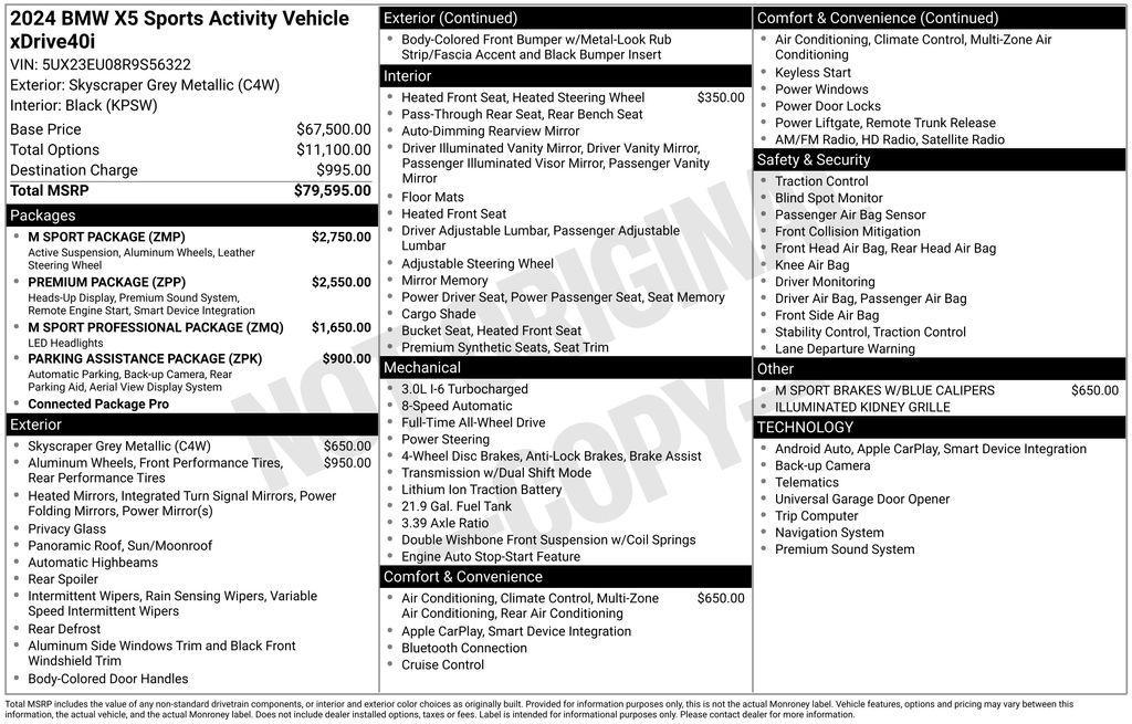 used 2024 BMW X5 car, priced at $64,959